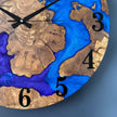Handmade Olive Wood & Epoxy Resin Wall Clock | Modern Natural Home Decor | Custom Made-to-Order Wooden Art Clock