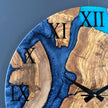 Epoxy Resin & Olive Wood Wall Clock | Handmade Modern Art Clock | Unique Gift for Home and Office