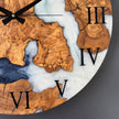 Epoxy Resin & Olive Wood Wall Clock | Handmade Modern Art Clock | Unique Gift for Home and Office