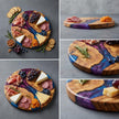 Round Charcuterie Board, Olive Wood Grazing Board, Cheese Platter, Rustic Kitchen Gift