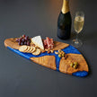 Red Epoxy Olive Wood Charcuterie Board, Handmade Cheese Board, Serving Platter, Rustic Kitchen Gift
