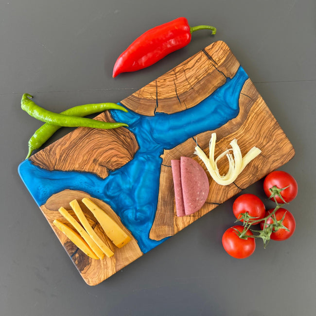 Personalized Olive Wood Charcuterie Board, Custom Serving & Cheese Board, Engraved Kitchen Board