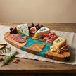 Turquoise Epoxy Olive Wood Charcuterie Board, Handmade Cheese Board, Grazing Platter