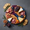 Round Charcuterie Board, Olive Wood Grazing Board, Cheese Platter, Rustic Kitchen Gift
