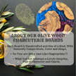 Round Charcuterie Board, Olive Wood Grazing Board, Cheese Platter, Rustic Kitchen Gift