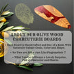 Red Epoxy Olive Wood Charcuterie Board, Handmade Cheese Board, Serving Platter, Rustic Kitchen Gift