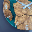 Olive Wood Epoxy Resin Wall Clock – Rustic Handmade Wooden Clock