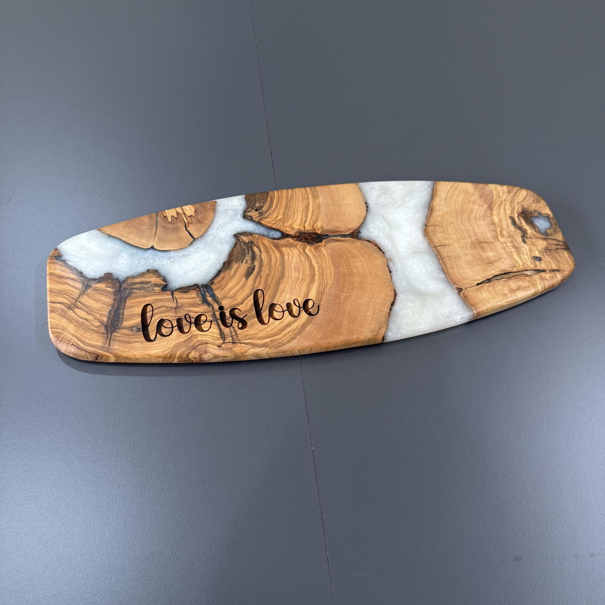 Olive Wood Sushi Board with Epoxy Resin | Handmade Sashimi Serving Board | Japanese Style Serving Tray | Charcuterie Board | Kitchen Gift