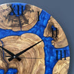 Personalized Epoxy Resin Wood Wall Clock – Unique Rustic Modern Home Decor, Large Wooden Wall Art