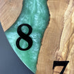 Large Wooden Epoxy Wall Clock – Handmade Olive Wood Resin Clock, Unique Housewarming Gift