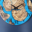 Large Epoxy Resin Olive Wood Wall Clock – Statement Wooden Wall Art, Handmade Unique Clock