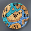 Custom Olive Wood Epoxy Wall Clock – Personalized Resin Wood Clock, Made to Order Any Size & Color