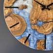 Unique Olive Wood Epoxy Wall Clock – Handmade Resin Wood Clock, Meaningful Housewarming Gift