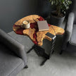 Unique Guitar Shaped Side Table | Epoxy Resin River End Table with Olive Wood | Musician Gift