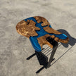 Epoxy Resin Guitar Table | Live Edge Olive Wood Side Table | Music Decor for Home Studio