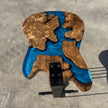 Epoxy Resin Guitar Table | Live Edge Olive Wood Side Table | Music Decor for Home Studio