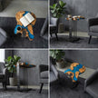 Unique Guitar Shaped Side Table | Epoxy Resin River End Table with Olive Wood | Musician Gift