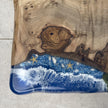 Ocean Wave Epoxy Resin Coffe Table | Olive Wood Coastal Table with Real Seashells & Moss | Functional Art Beach Decor