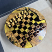 Epoxy Olive Wood Chess Table, Handmade Resin Chess Coffee Table, Luxury Wooden Chess Board Table