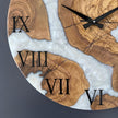 Personalized Olive Wood Epoxy Wall Clock – Handmade Resin Wood Clock, Unique Rustic Art Clock, Luxury Housewarming Gift