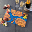 Handmade Olive Wood Serving Board with Epoxy Resin | Artisan Charcuterie Board | Cheese Platter | Rustic Kitchen Decor