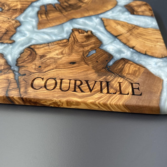 Handmade Olive Wood Charcuterie Board with Epoxy Resin | Rustic Cheese Plate | Wooden Serving Tray | Housewarming Gift | Wedding Gift