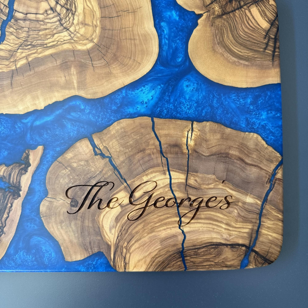 Artisan Olive Wood Serving Board with Epoxy Resin | Handmade Grazing Board | Wooden Cheese Platter | Luxury Kitchen Gift | Rustic Home Decor