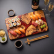 Handmade Olive Wood Sushi Board with Epoxy Resin | Large Sushi Serving Platter | Charcuterie Board | Wooden Cheese Board | Kitchen Gift